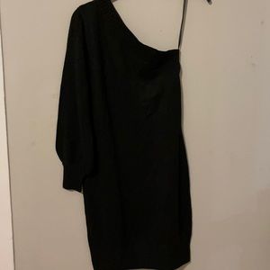 One Shoulder All Black Sexy Dress